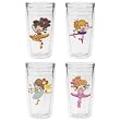 Cute Ballerinas (CAU) 12 oz Slimline Insulated Beverage Tumblers Set, Clear (4 designs)