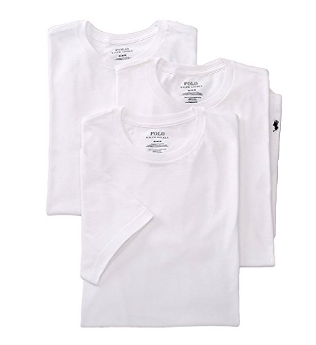 Polo Ralph Lauren Classic Crew Neck T-Shirts 3-Pack (White ,Small)