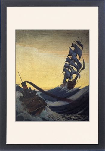Framed Prints of The Cutty Sark and a tug from National Maritime Museum