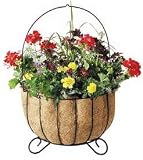16 &acute; Cauldron Planter with coco liner. Rigid steel constructrion. Heavy black rust protective paint. Original spanish design. - B001A42JC2