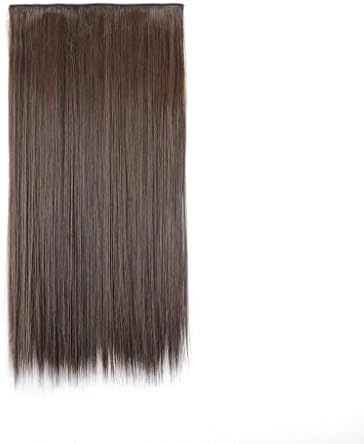 YILU 22"Five Clip-in Hair extension Colorful Straight(Medium brown)