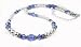 September Medium Blue Sapphire Swarovski Crystal Birthstone Beaded Necklaces in Sterling Silver with White Pearls and Adjustable 2 Inch Extension