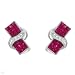 Earrings With 5.55ctw Precious Stones - Genuine Clean Diamonds and Rubies Beautifully Designed in 18K White Gold. Total item weight 12.3g Length 18mm