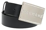 J. Richmond Women's Leather Belt with Rhinestone Richmond Logo Buckle
