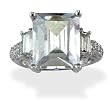 Sterling Silver 7.62 CTW Radiant Center with Tapered Baguettes CZ Ring