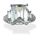 Sterling Silver 7.62 CTW Radiant Center with Tapered Baguettes CZ Ring