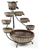 Duo Solar Cascading Fountain - Antique Brown with AC Adapter