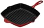 Le Creuset Enameled Cast-Iron 10-1/4-Inch Square Skillet Grill, Red