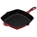 Le Creuset Enameled Cast-Iron 10-1/4-Inch Square Skillet Grill, Red