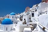 Wallmonkeys Peel and Stick Wall Decals - Wonderful View of City Buildings and Bay on Santorini, Greece - 48