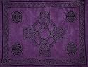 Rayon Sarong - Purple Celtic Cross, Free Wood Bead Stretch Necklace!
