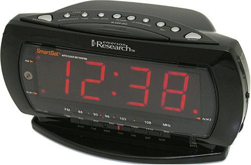 Electronics: Emerson CKS2235B Jumbo Display Dual Alarm Clock Radio with SmartSet Technology  Black 