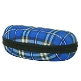 Oversized / Zipper Close Plaid Sunglasses Case (Holds oversize Women's Frames)