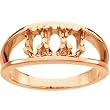 14K Rose Gold Mother's Ring - 3 Gemstone -- YOU CHOOSE THE COLORS!