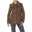 Static Faux Suede Coat with Faux Fur Lining- Chocolate