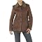 Static Faux Suede Coat with Faux Fur Lining- Chocolate