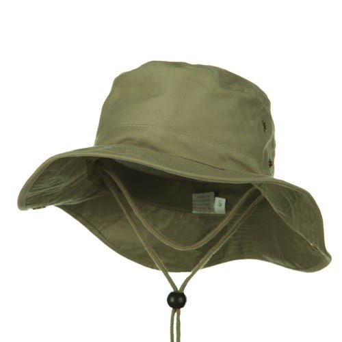 Youth Brushed Twill Aussi Bucket Hats - Khaki W19S12B
