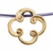 14Kt. Yellow Gold, Seven Row Purple Coated Cable Chain with 14Kt. Yellow Gold Clasp. Floral Designed Fashion Necklace