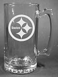 NFL Pittsburgh Steelers Laser Etched 27oz Glass Beer Mug