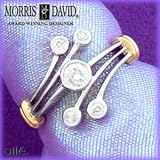 14K 2 Tone Diamond Right Hand Ring
