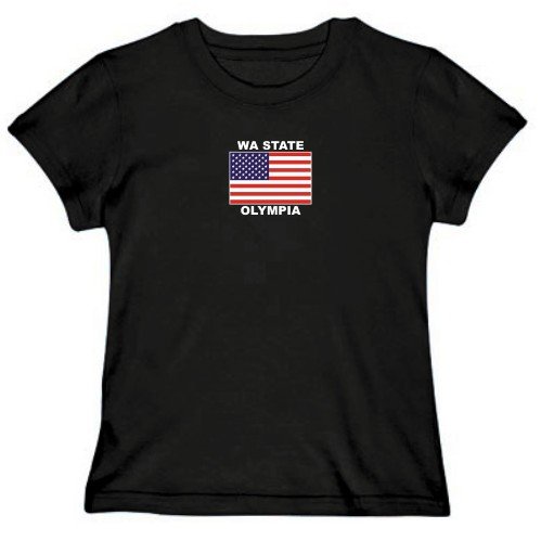 Travel Gear Bag T Shirt Woman Black  Elegant Usa Flag Olympia  Washington  Usa City