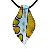 Silver Foil In Gold Leaf Murano Glass Necklace Pendant