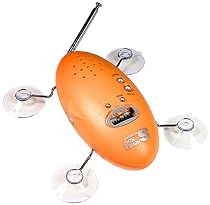 Zadro Shower Bug AM/FM Radio with Clock, Orange