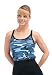Womens Sky Blue Camo Ribbed Spaghetti Strap Tank Top SIZE SM/MED