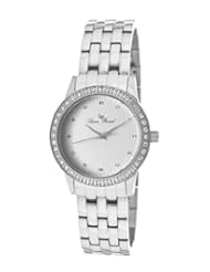 Lucien Piccard Womens 11696-22S Monte Velan White Textured Dial Stainless Steel Watch