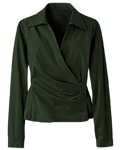 Surplice poplin blouse