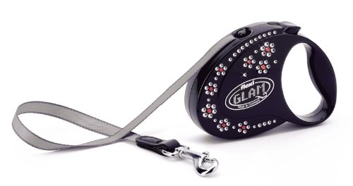 Flexi GLAM Compact 1 Onyx Black Leash for dogs up to 26 lbs. (10 ft.)