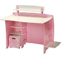 Kid's Multi-Pack Desk with File Cart - Pink/White