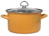 Chantal Enamel-On-Steel 4 Quart Soup Pot with Tempered Glass Lid, Glossy Curry Yellow