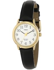 Timex Womens T20433 "Easy Reader" Gold-Tone and Black Leather Watch