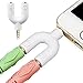 Headset Adapter Kit, AFUNTA U Shape 3.5mm Y Splitter for Audio Headphone and MIC + 3.5mm 4 Position to Dual 3 Position 3.5mm M/F, Compatible with iPhone iPad Samsung LG Smartphone PS4 Earphone Tablet