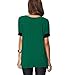 Womens Short Sleeve Cotton Shirts Round Neck Casual Loose Fit Tee Tops T Shirts Green-XL