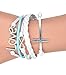 CAETLE®Women Girl Love Lover Cross Infinity Knit Leather Rope Chain Charm Bracelet