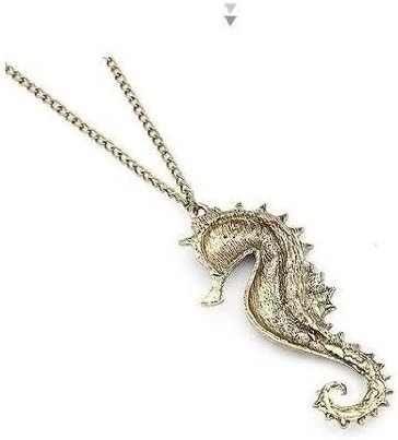 EEA Cute Vintage Seahorse Fish Ocean Pendant Chain Necklace Fashion Jewelry (Green)