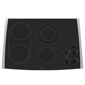 GJC3034RS Whirlpool GoldÂ® 30 Inch Electric Ceramic Glass Cooktop - Black on Stainless Steel