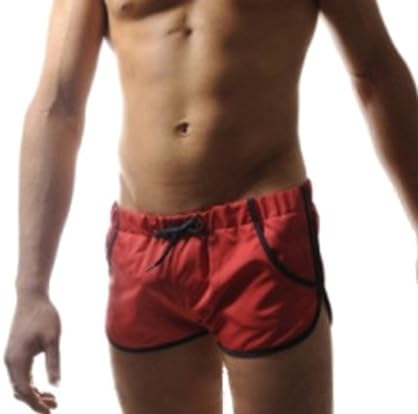 Wantdo Swimwear Trunks Shorts Tie Elastic Briefs(Red,Large Slim)