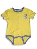 Disney - Infant Baby Girls Short Sleeved Creeper, Yellow, Lavendar