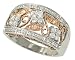 Ladies Wide Pave Diamond Band with Milgrain and prong Set Cluster Diamonds Diamond .50cttw H/i I1