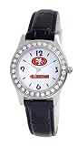 NFL Women's SF20017 San Francisco 49ers Game Day Dazzler Black Leather Watch