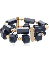 Kenneth Cole New York "Modern Status" Geometric Bead Two-Row Stretch Bracelet, 7.5"