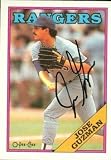 Jose Guzman Autographed/Hand Signed MLB Baseball Card (Texas Rangers) 1988 O-Pee-Chee #98