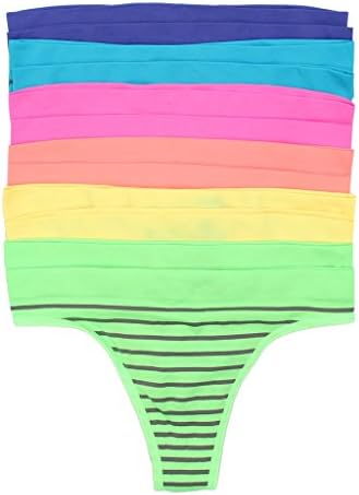 Femina Lingerie 12 Pack Colorful Thong Panties, Free size