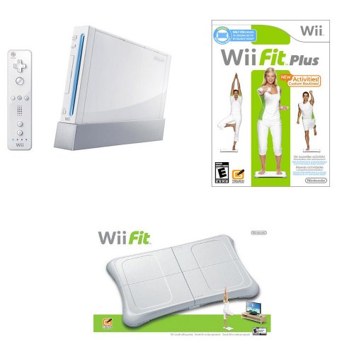 Nintendo Wii Console w/ Wii Balance Board and Wii Fit Plus Game Bundle