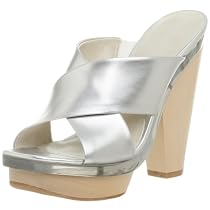 Nine West Women's Vocan Slide Sandal,Silver,8 M