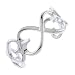 Style Sterling Silver Wide Double Loving Heart Cuff Bracelet