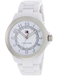 Tommy Hilfiger Womens 1780950 White Plastic Bracelet Crystal Dial Sport Watch